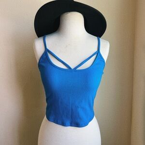 Bozzolo Bright Blue Ribbed Tank